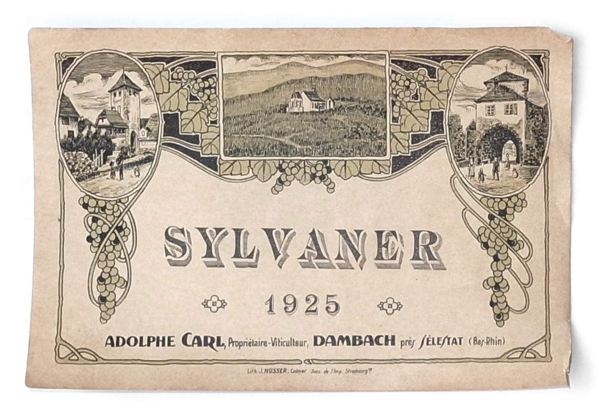 étiquette sylvaner Adolphe Carl 1925
